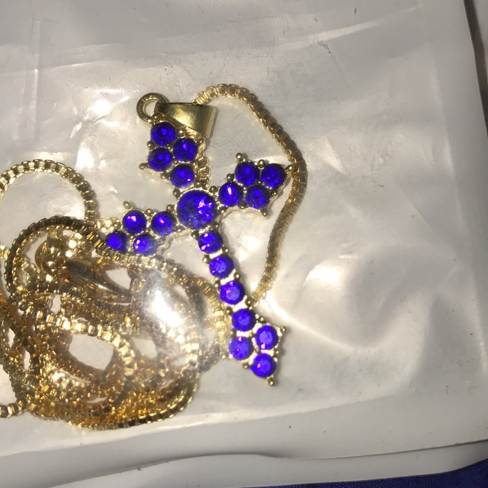 Jeweled cross necklaces